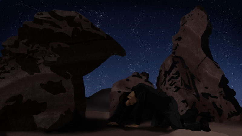 De noche en el desierto de Atacama - Ilustración: Ivanna Balzán